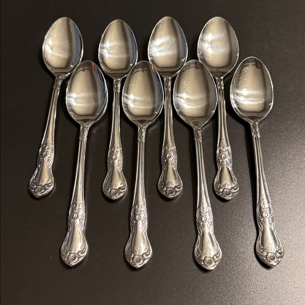 Portsmouth by Wallace Oval Silver Soup Spoons -8 pcs.